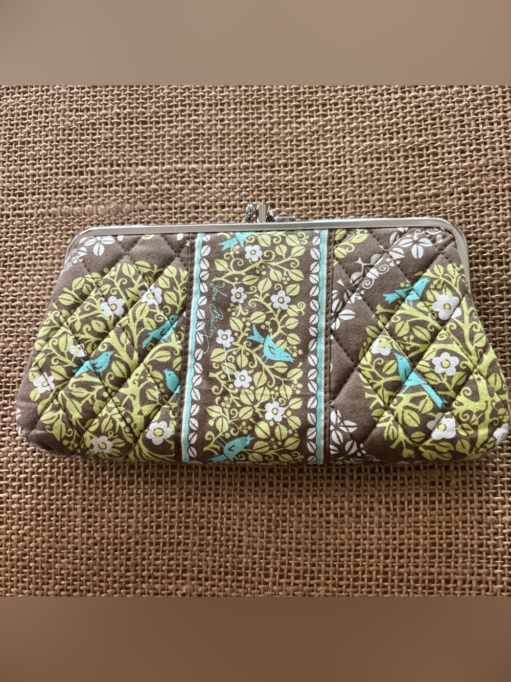 Vera Bradley Quilted Floral and Bird “Sittin in a Tree” Retired Clutch Wallet
